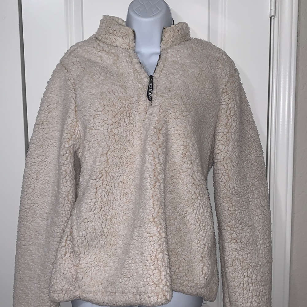 Cream white fluffy jacket